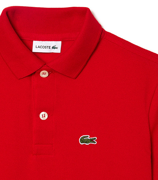 Kids' Lacoste Petit Piqué Polo Shirt Red