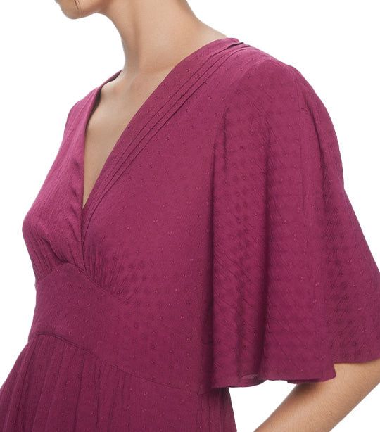 Cross Neckline Dress Red