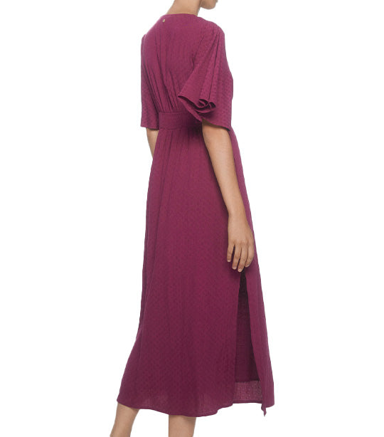 Cross Neckline Dress Red