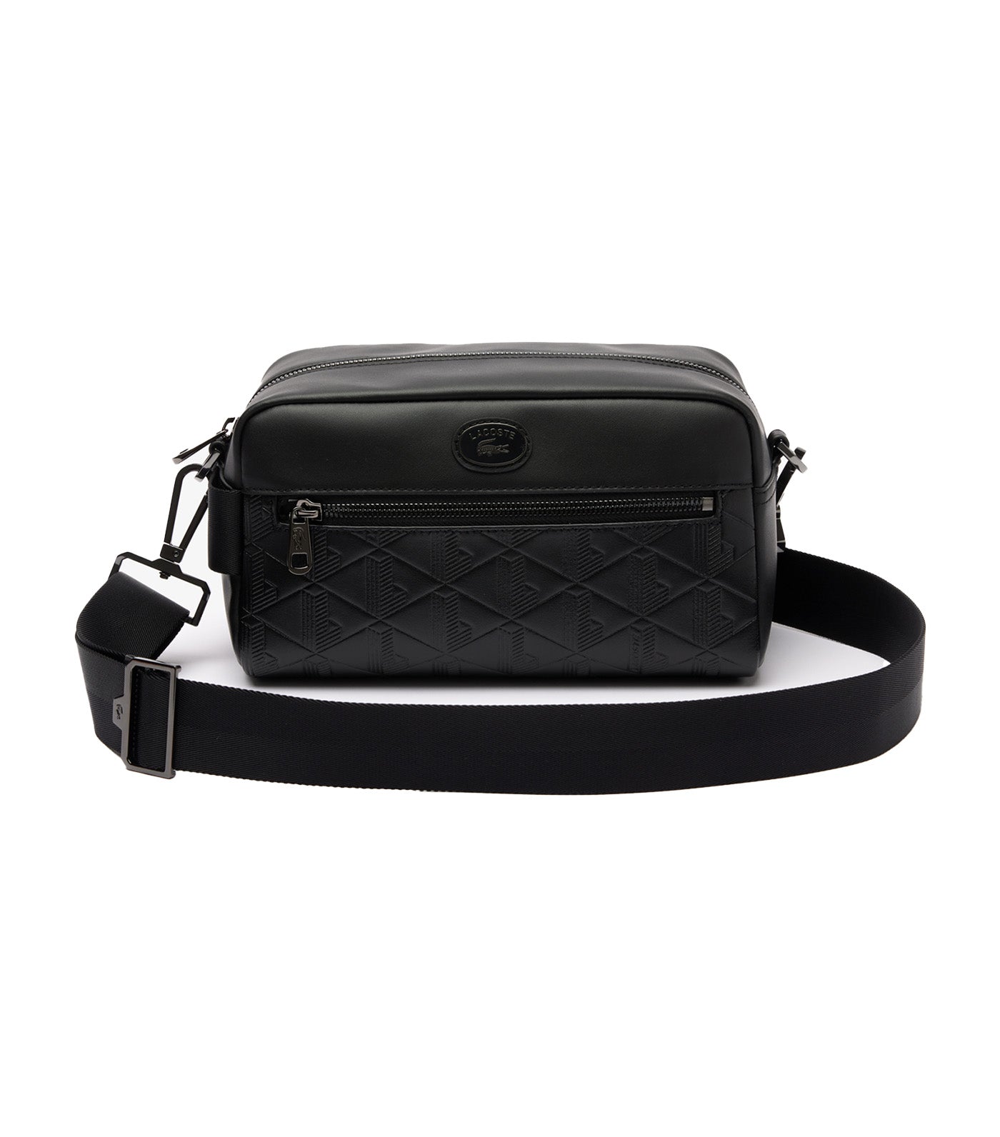 Men's Nomogramme Leather Print Pouch Purse Noir