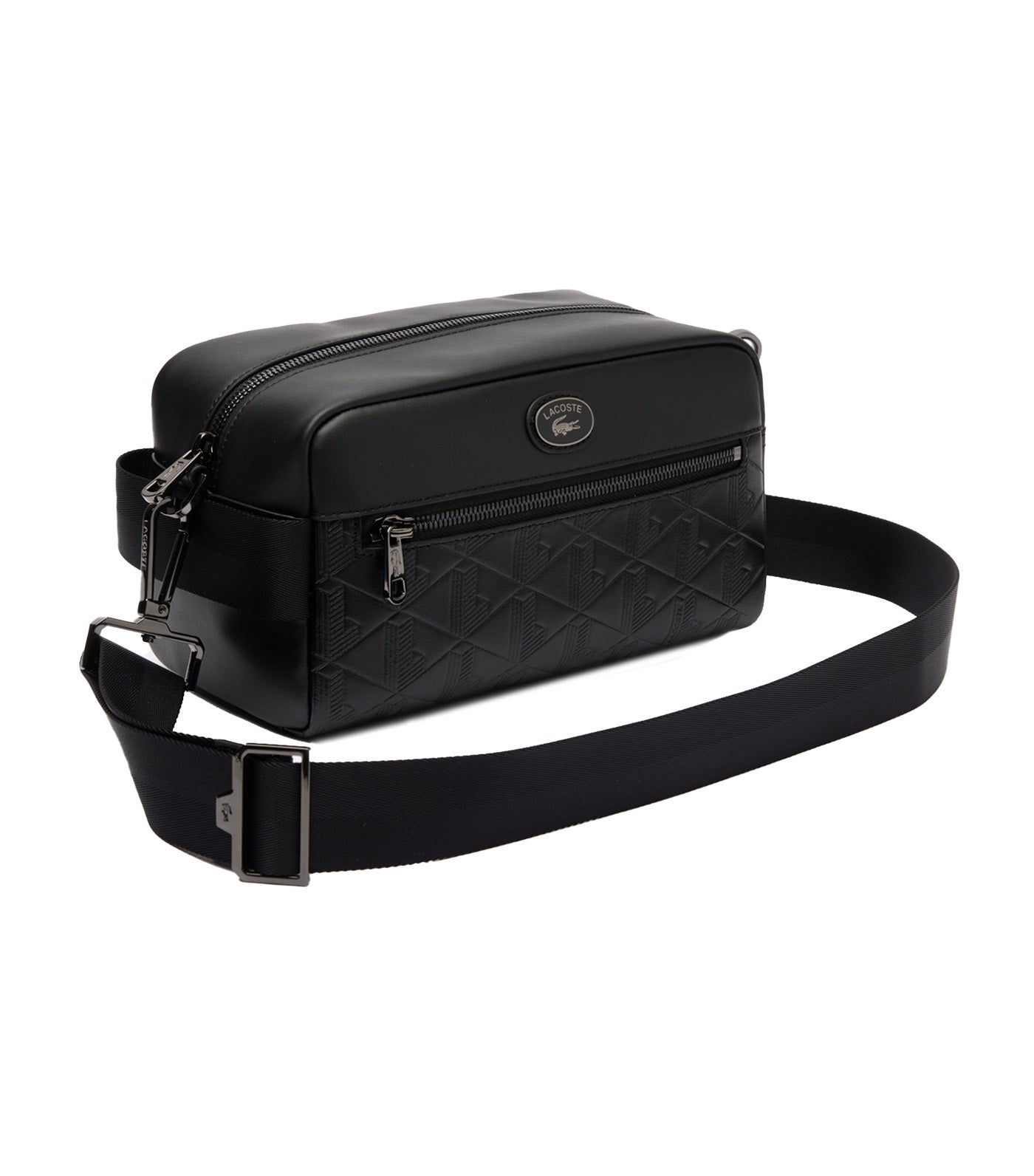 Men's Nomogramme Leather Print Pouch Purse Noir