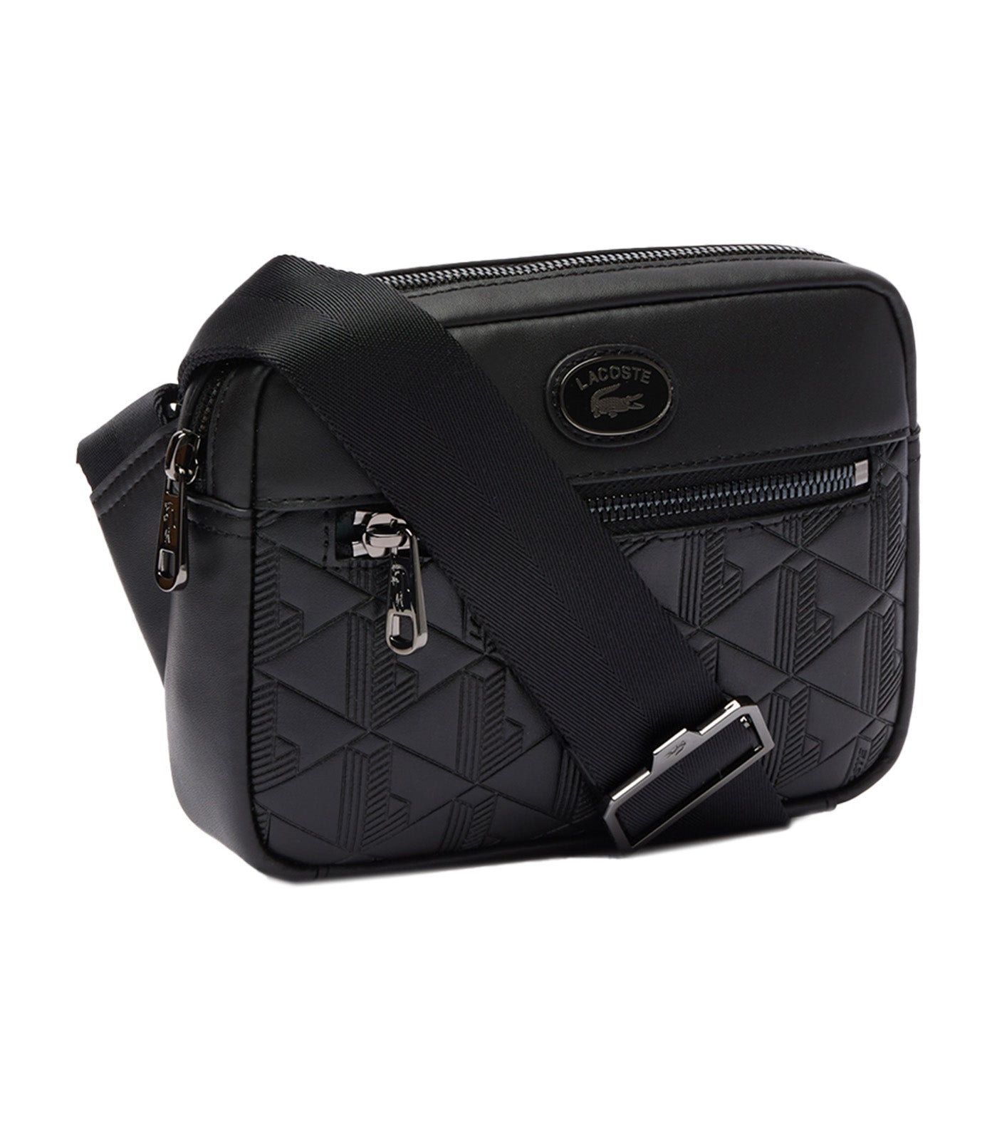 Men's Nomogramme Leather Print Shoulder Bag Noir