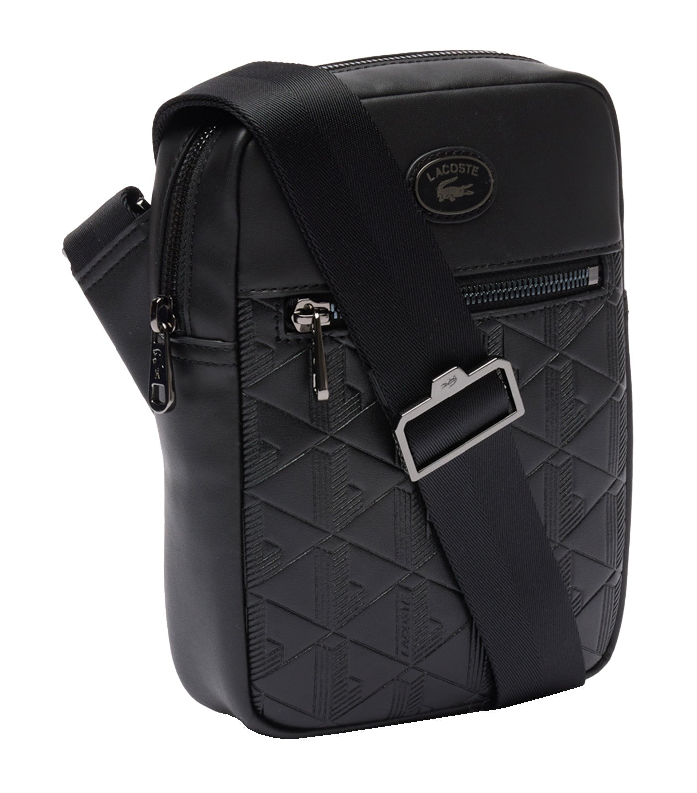 Men's Nomogramme Leather Print Vertical Satchel Noir