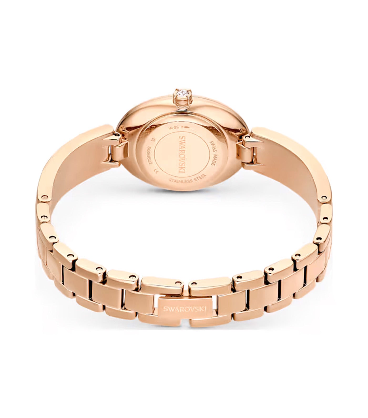 Crystal Rock Oval Watch Swiss Made, Crystal Bracelet, Blue, Rose Gold-Tone Finish