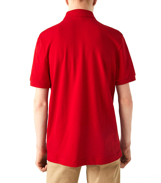 Men's Lacoste Paris Polo Shirt Regular Fit Stretch Cotton Piqué Red