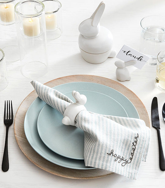 Pottery Barn Mason Dinner Plate - Matte Blue