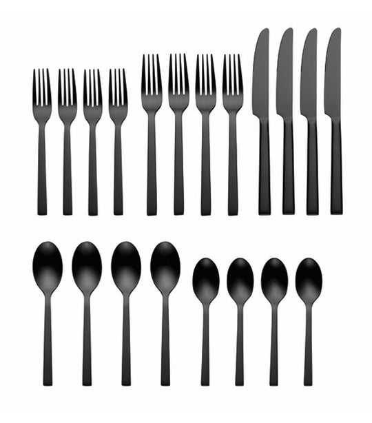 20-Piece Chef's Table Midnight 18/0 Stainless Steel Flatware Set
