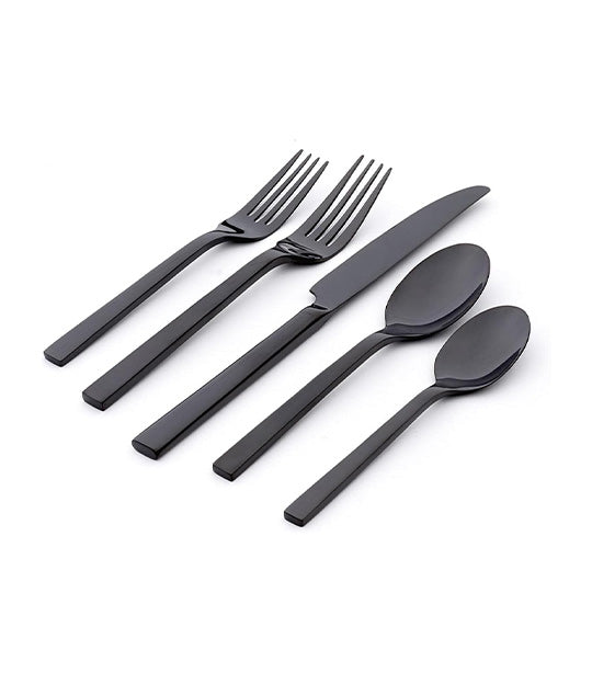 20-Piece Chef's Table Midnight 18/0 Stainless Steel Flatware Set