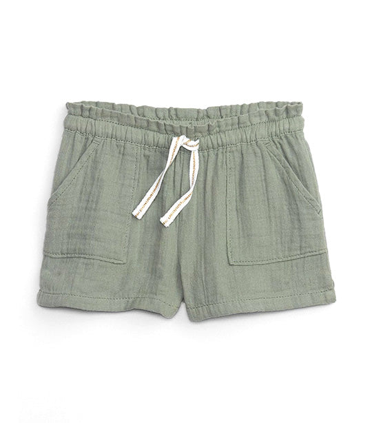 Toddler Gauze Pull-On Shorts with Washwell Sage
