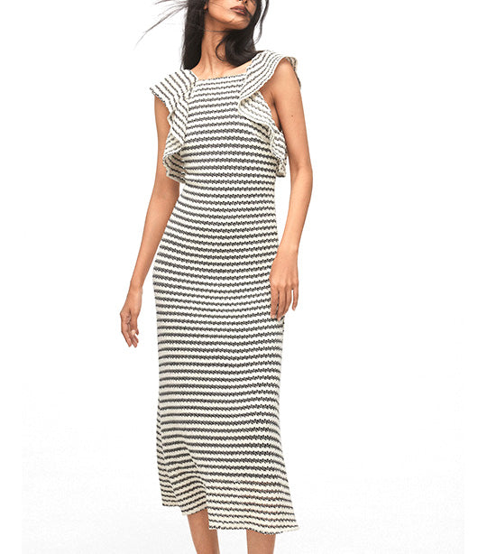 Long Dress with Frills Multi