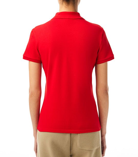 Women's Lacoste Stretch Cotton Piqué Polo Shirt Red