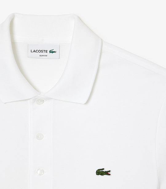 Slim Fit Stretch Piqué Polo Shirt White