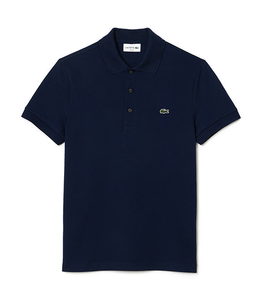 Slim Fit Stretch Piqué Polo Shirt Navy Blue