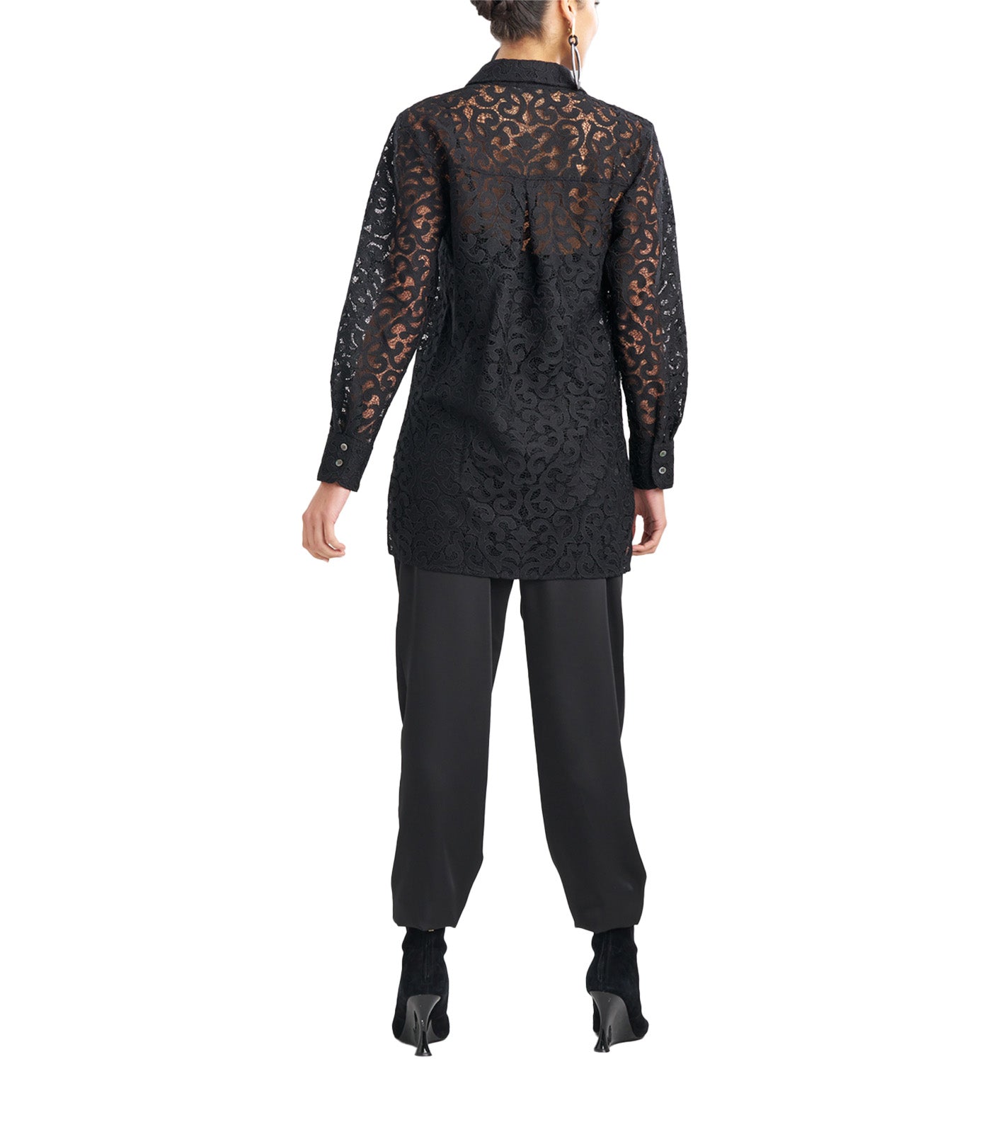 Scroll Lace Shirt Black