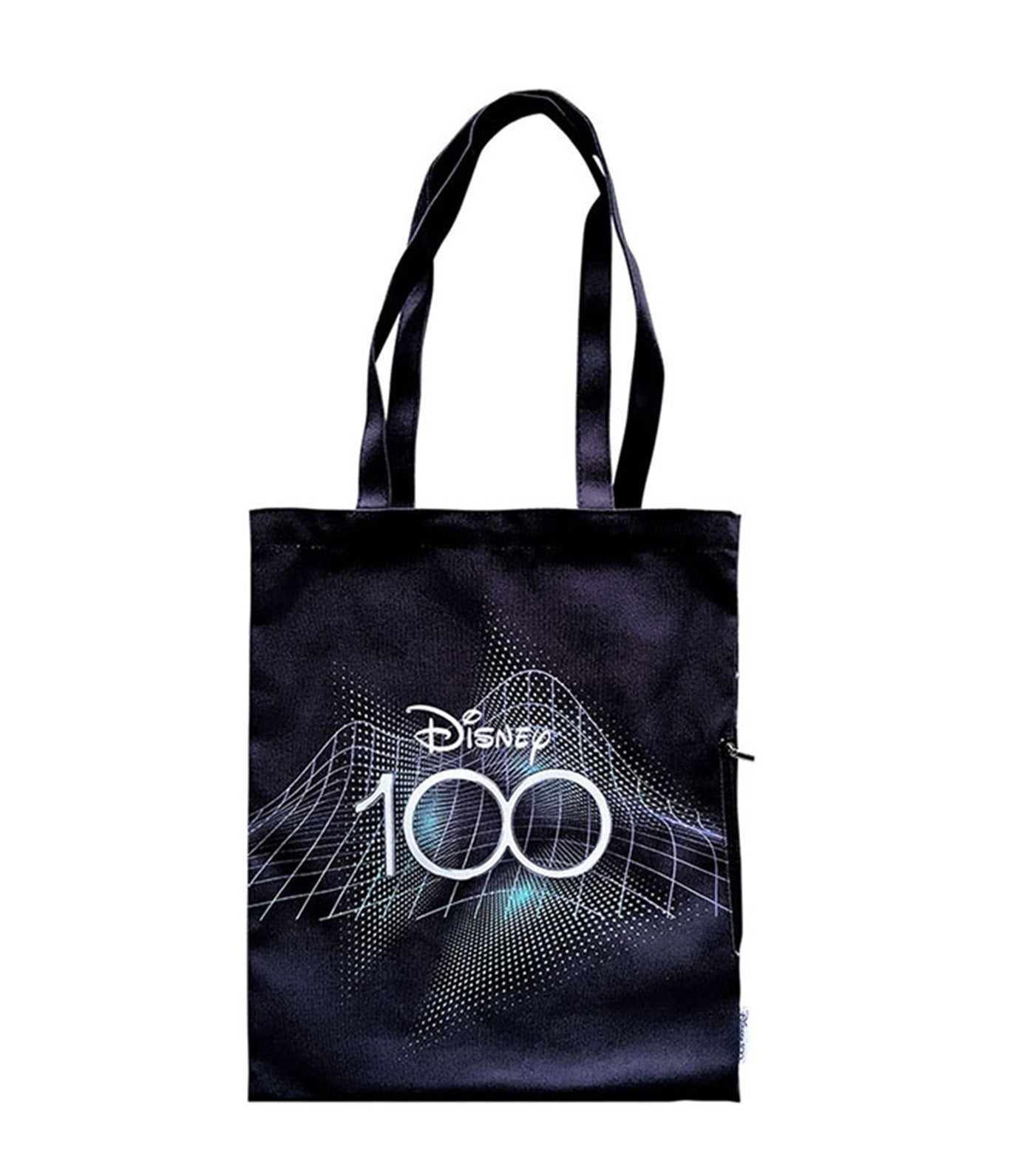 Disney 100 Platinum Mickey Tote Bag with Side Pocket Zipper