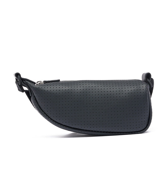 Unisex Alga Perforated Small Shoulder Bag Noir