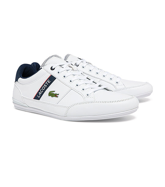 Men's Chaymon Textile and Synthetic Trainers White/Navy/Red