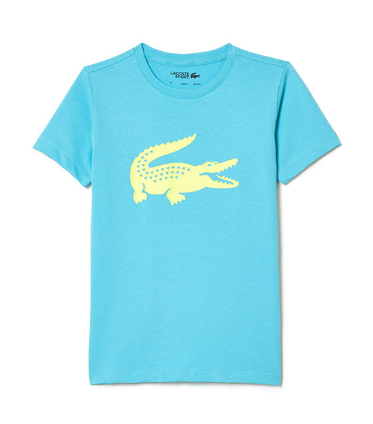 Boys' SPORT Tennis Technical Jersey Oversized Croc T-Shirt Cove/Limeira