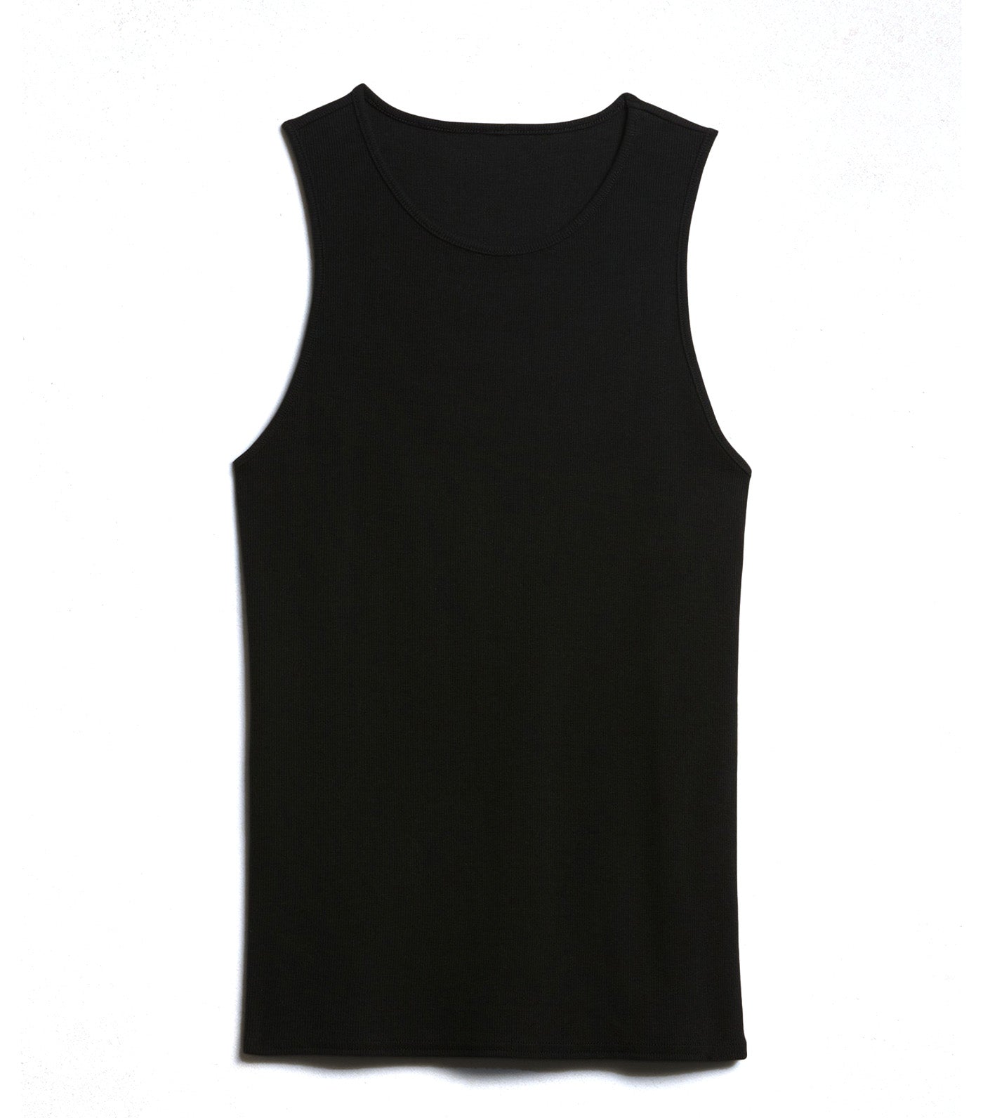 Ribbed Cutaway Tank Black