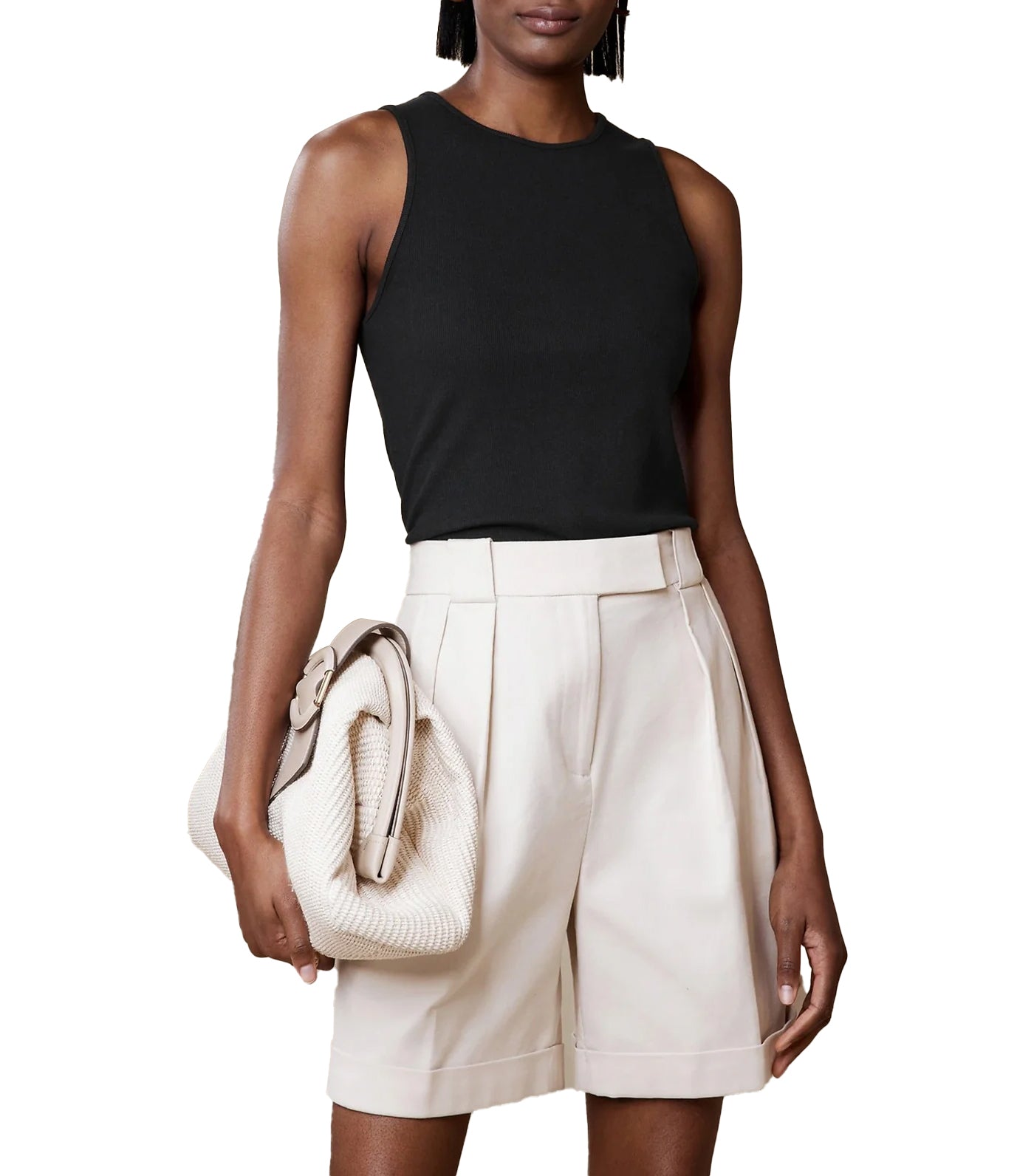 Ribbed Cutaway Tank Black