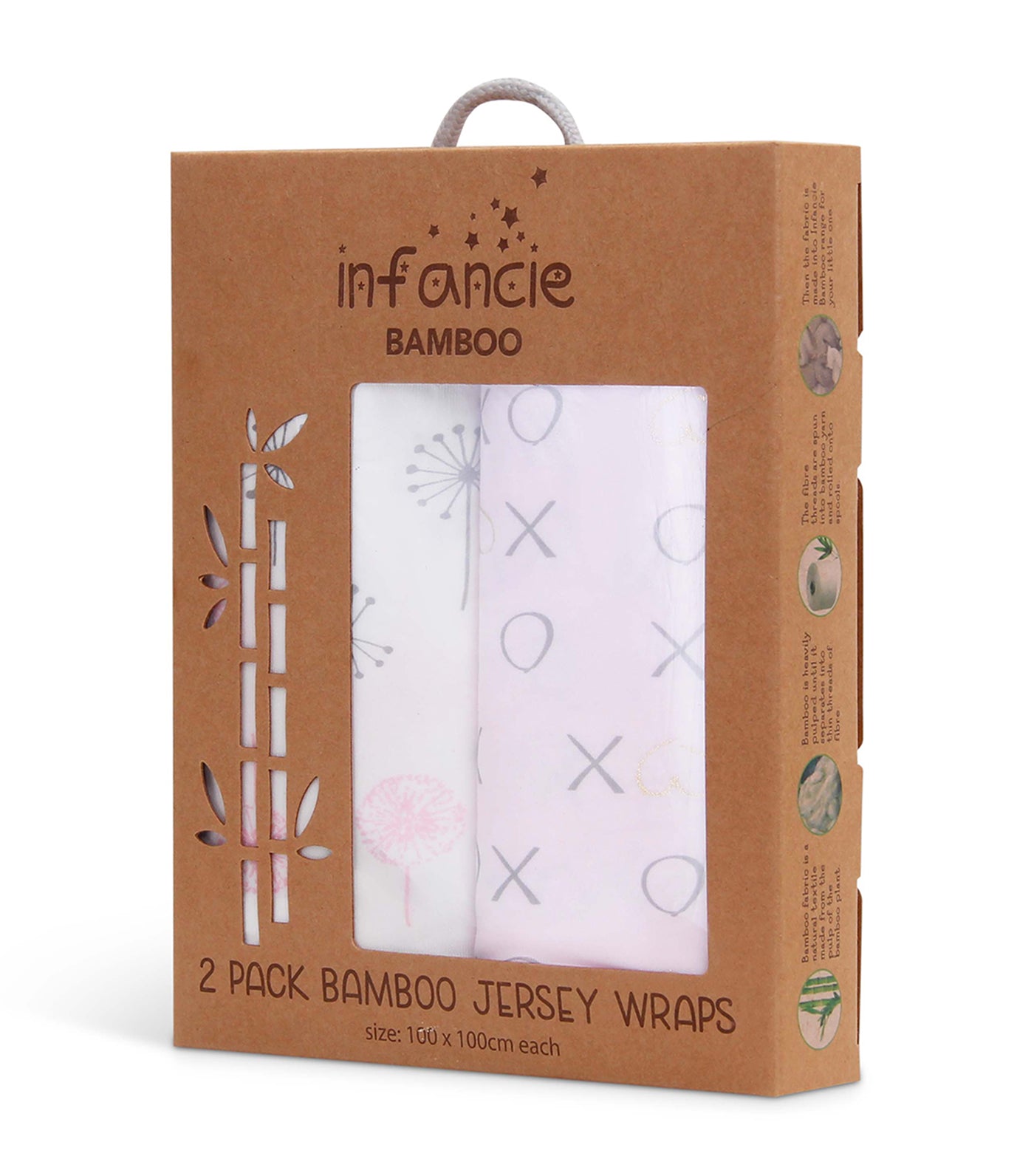 2 Pack Bamboo Jersey Wraps 100cm