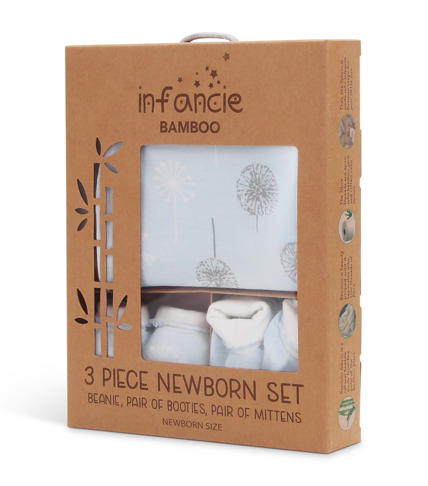 3 Piece Newborn Set - Beanie, Booties, Mittens