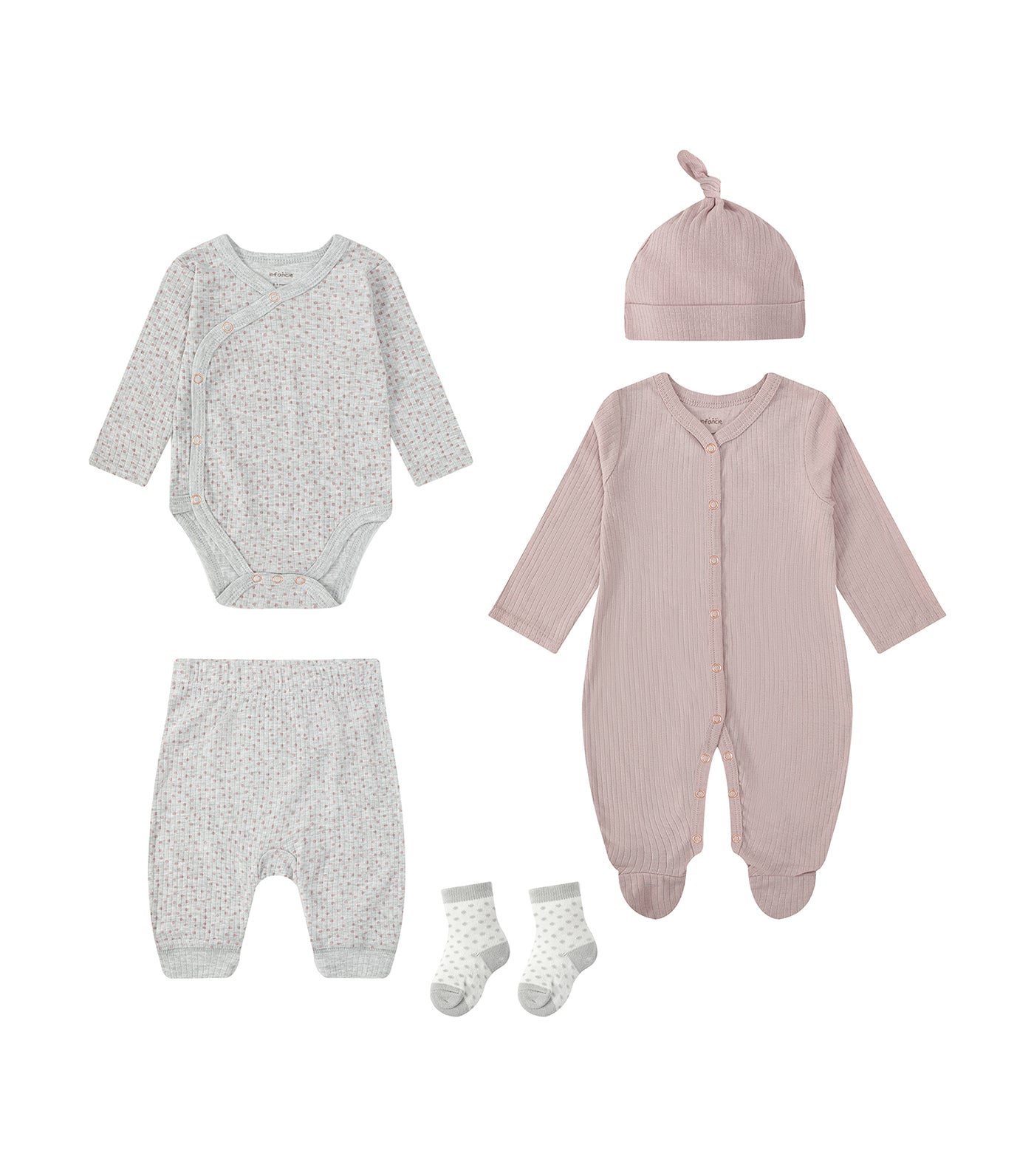 5 Piece Set - Bodysuit, Babygrower, Pants, Cap and Socks