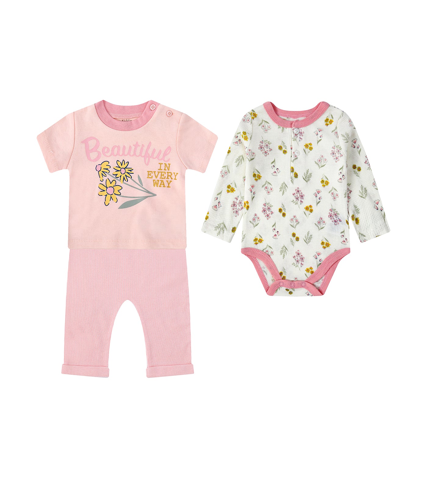 Baby 3 Piece Set of Bodysuit, T-Shirt, and Pants