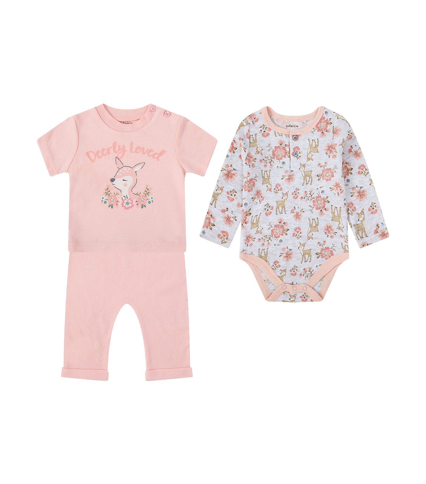 Baby 3 Piece Set of Bodysuit, T-Shirt, and Pants