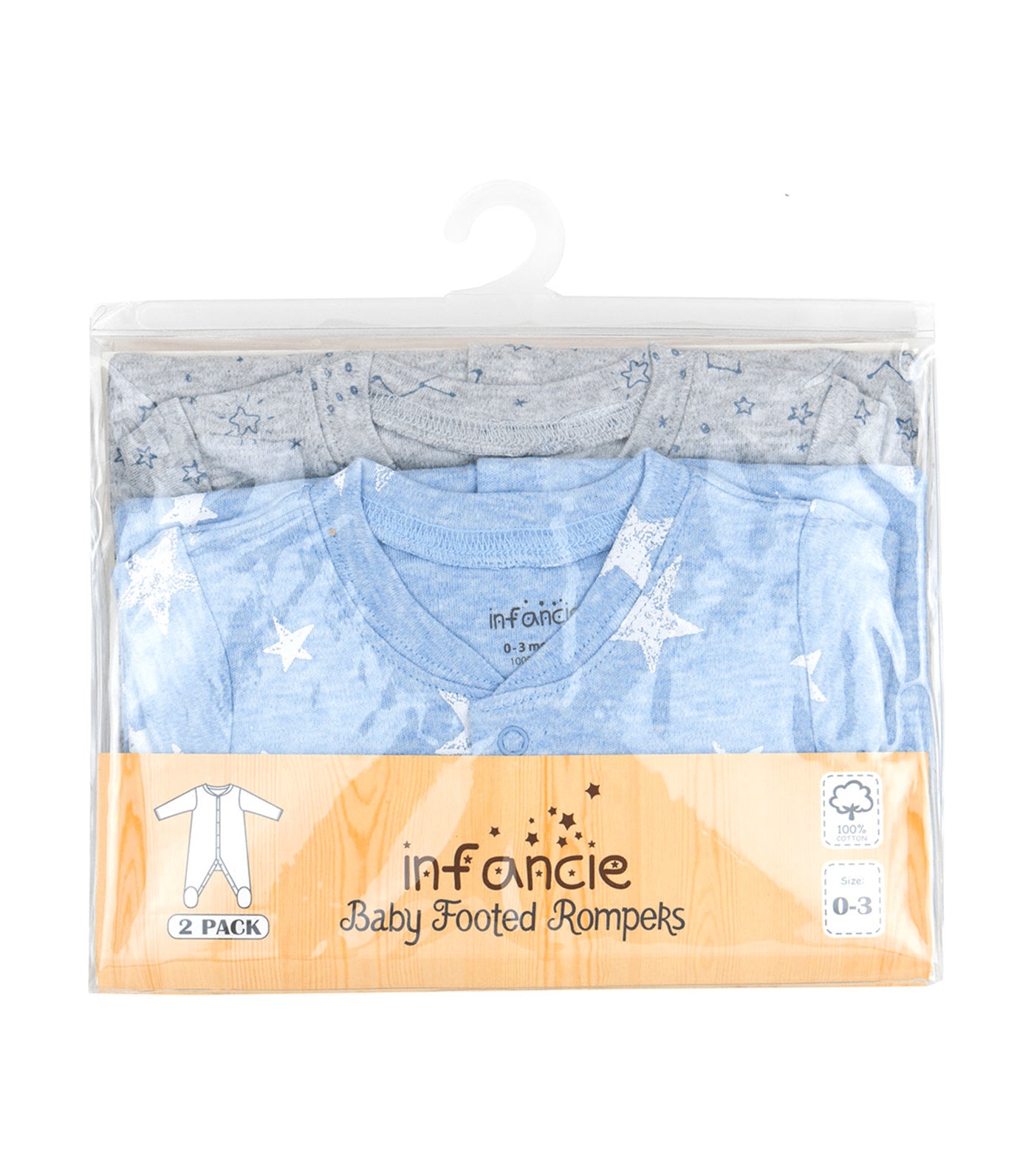 2-Pack Baby Footed Rompers