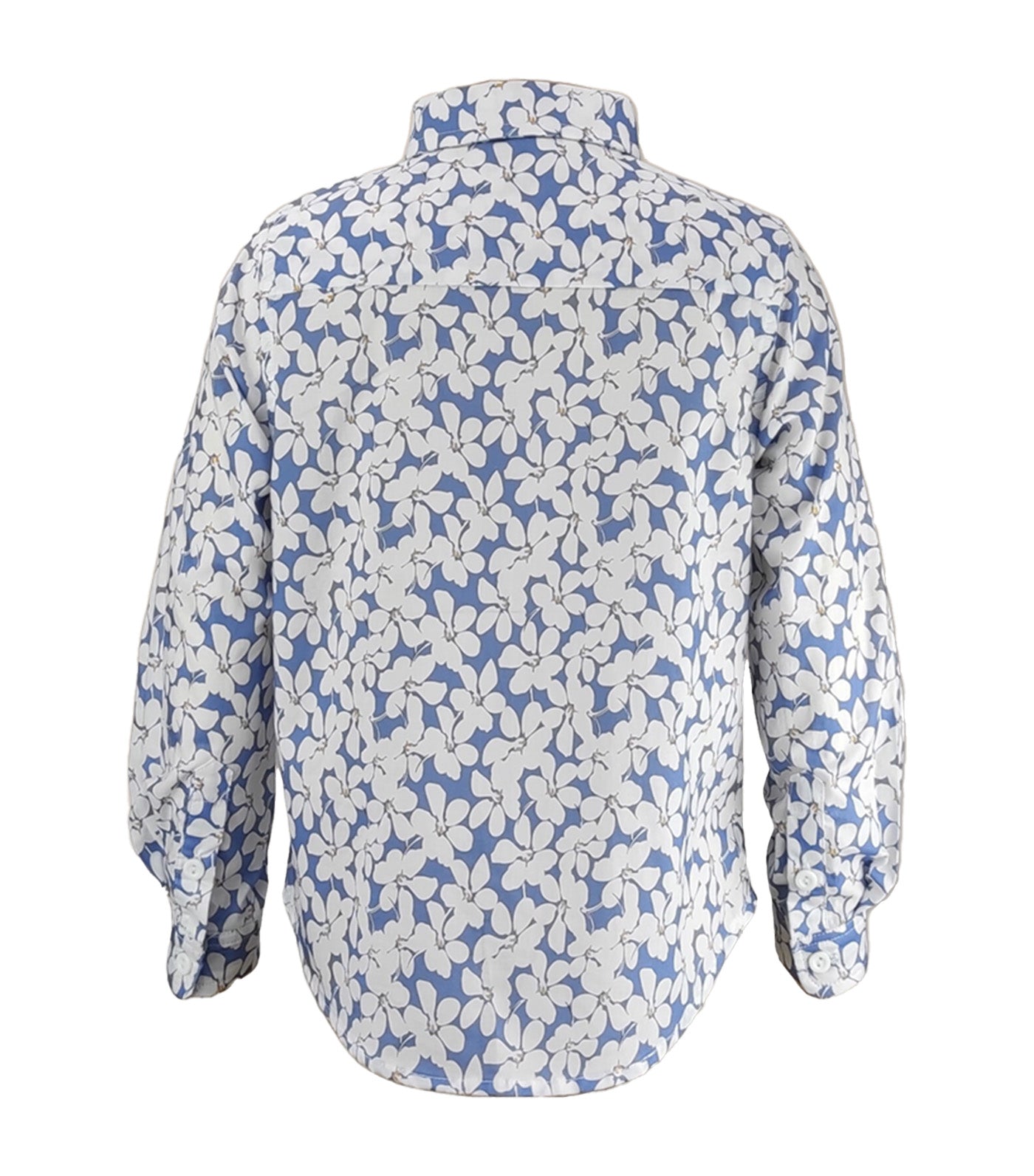 Hugo Boys Floral Button-Down Long Sleeves Blue