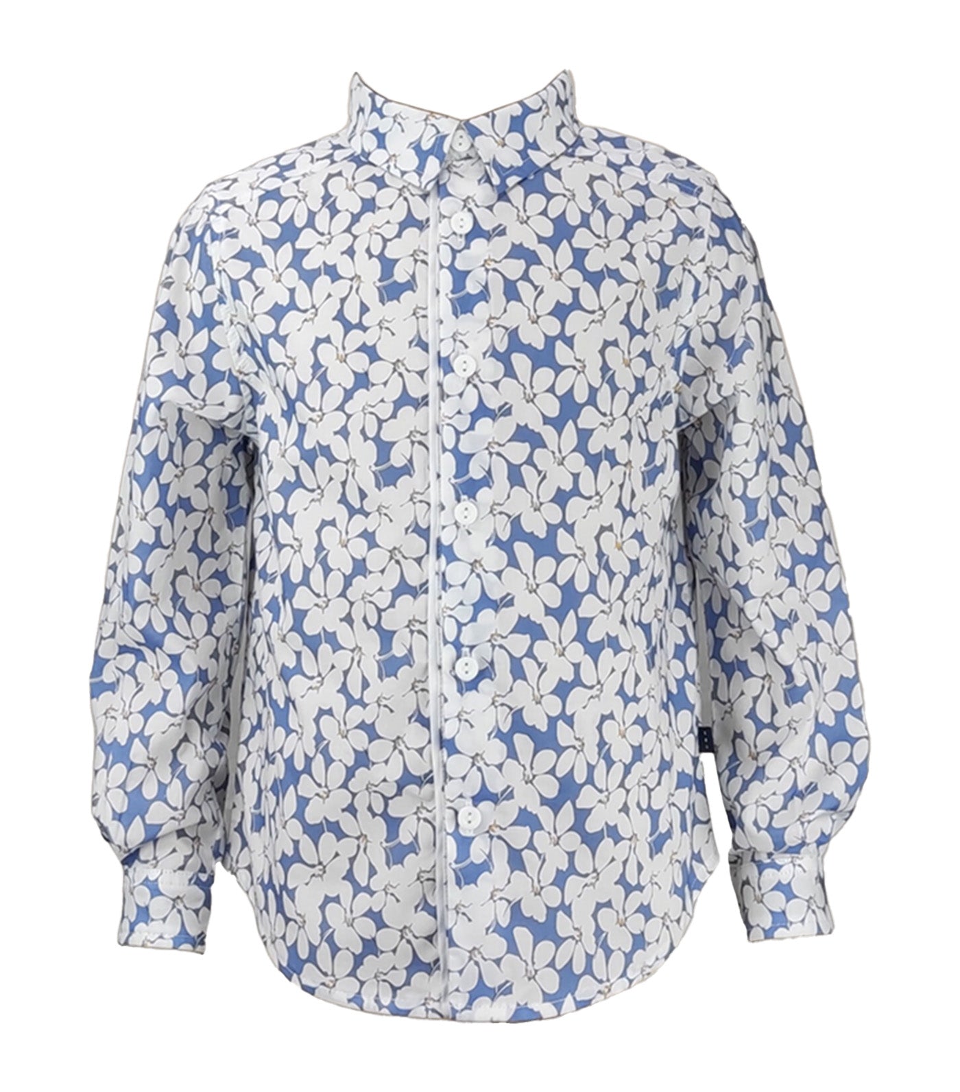 Hugo Boys Floral Button-Down Long Sleeves Blue