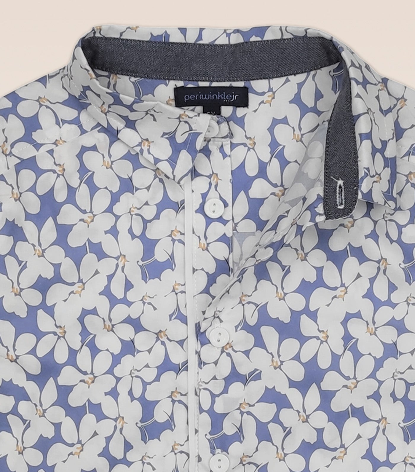 Hugo Boys Floral Button-Down Long Sleeves Blue