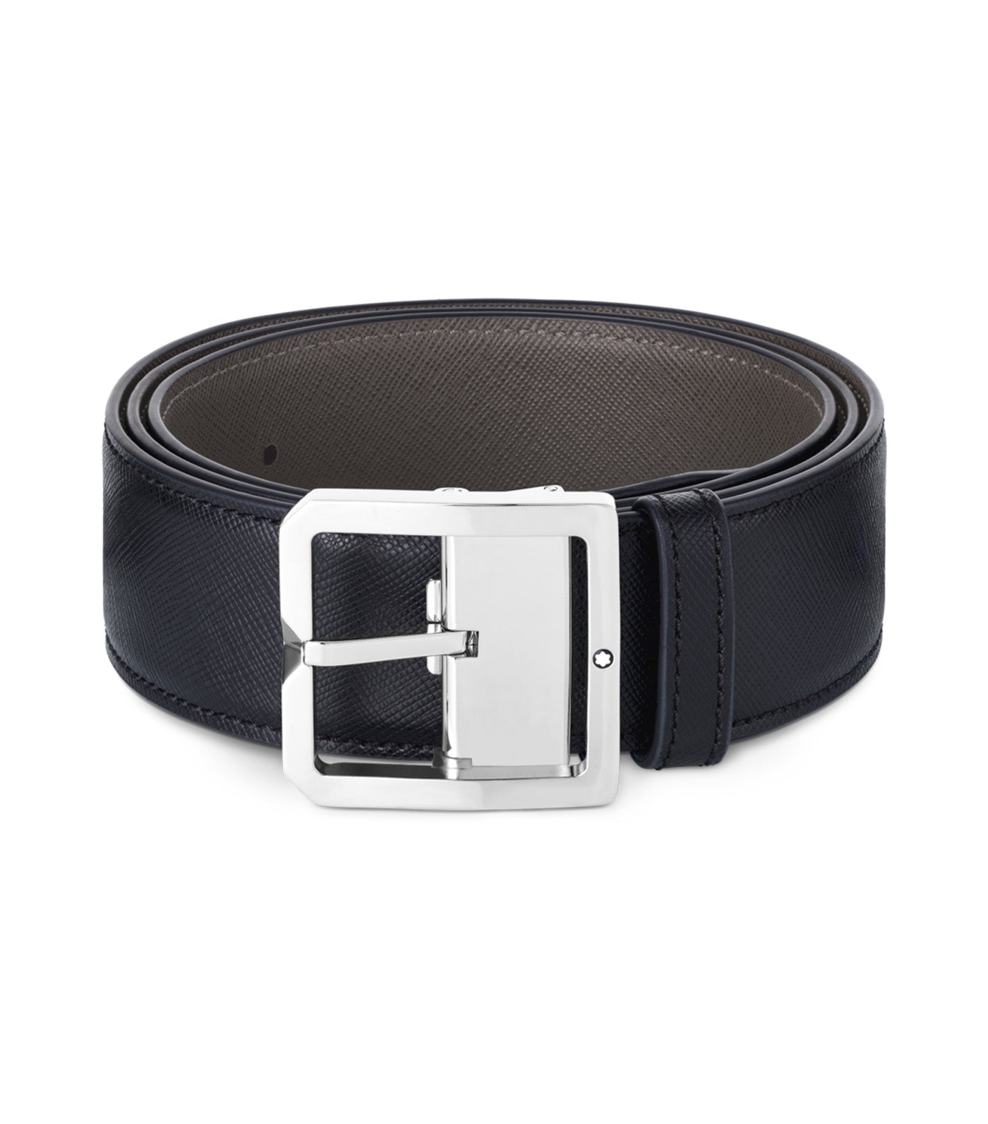 40mm Reversible Leather Belt Black/Gray