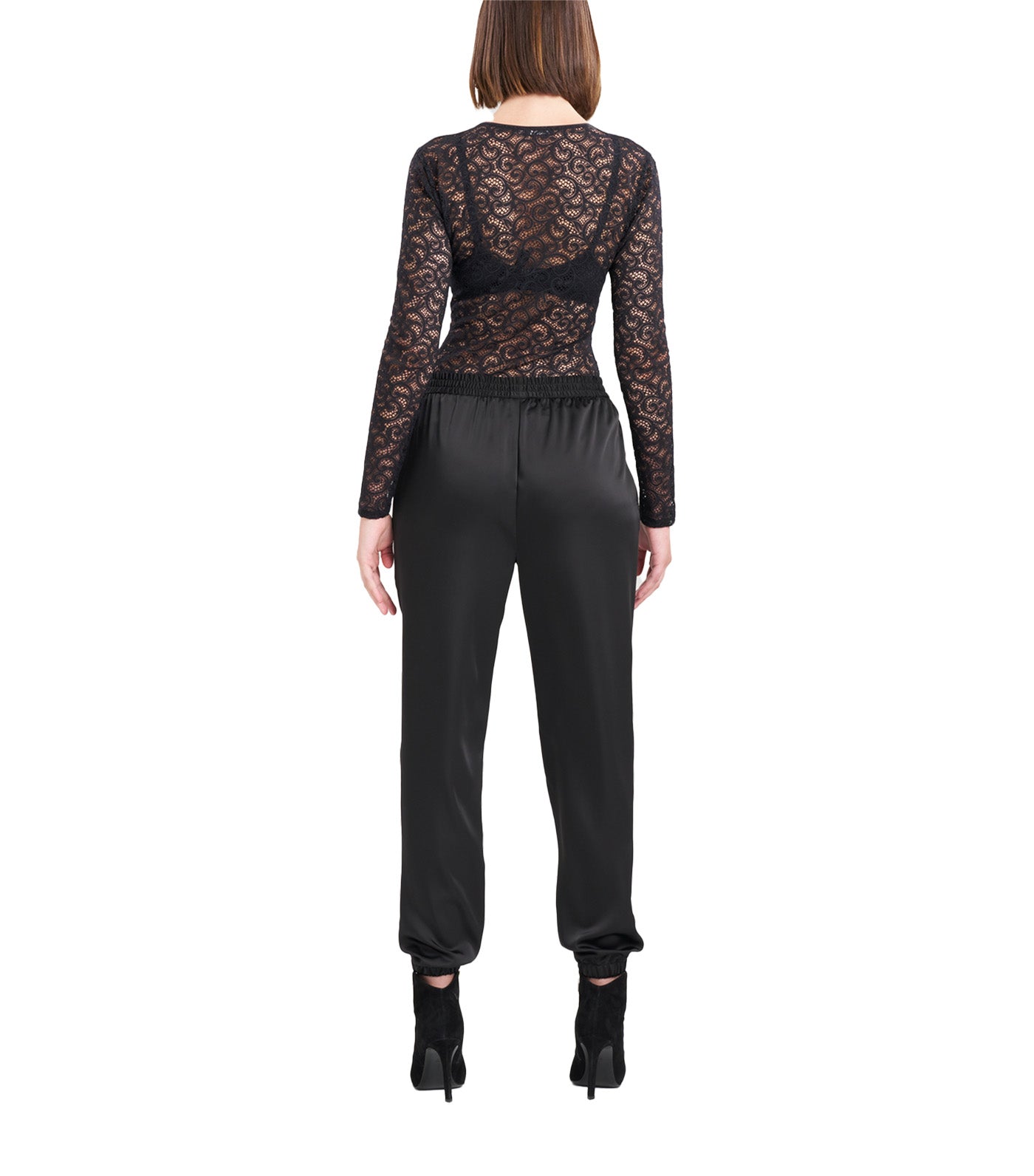 Luxe Charmeuse Jogger Pants Black