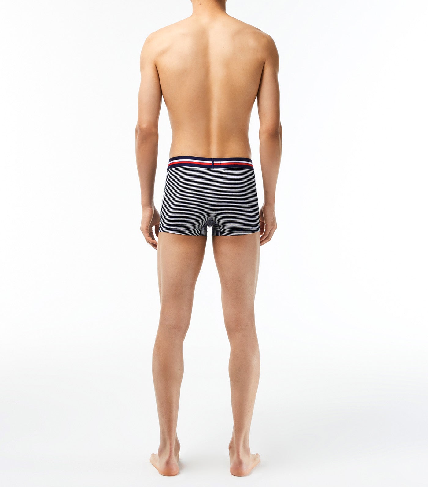 Men's Stretch Tricolor Cotton Trunk Navy Blue/White