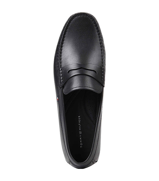 Men's Signature Leather Slip-On Loafers Black