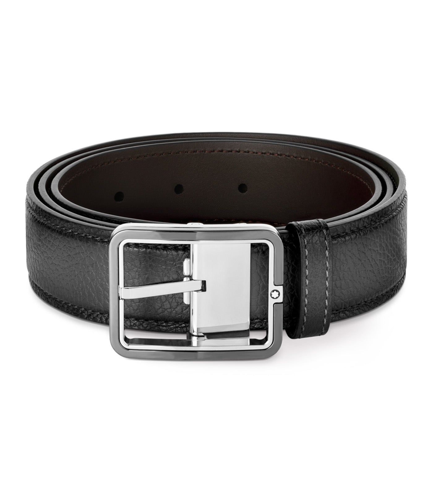 35mm Leather Belt Gray