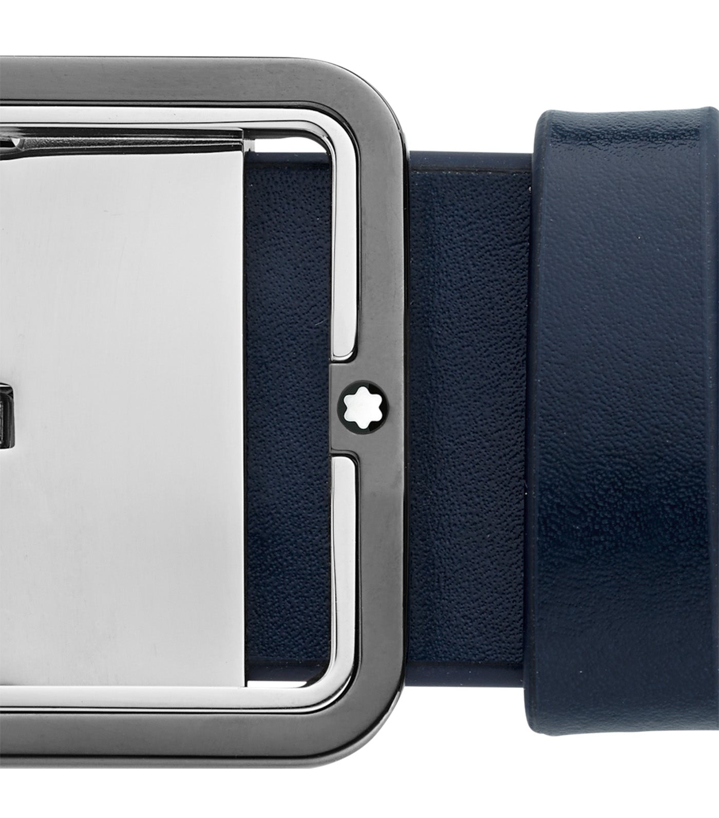 35mm Reversible Leather Belt Blue/Gray