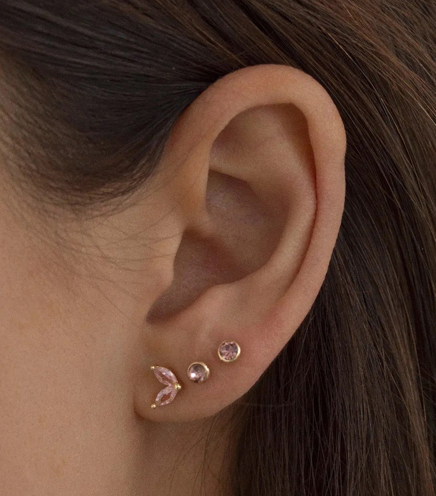 Amelia Crystal Mini Stud Earrings Purple