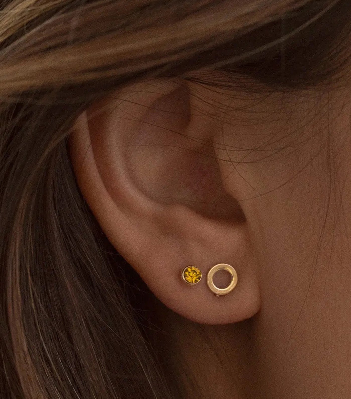 Amelia Crystal Mini Stud Earrings Green