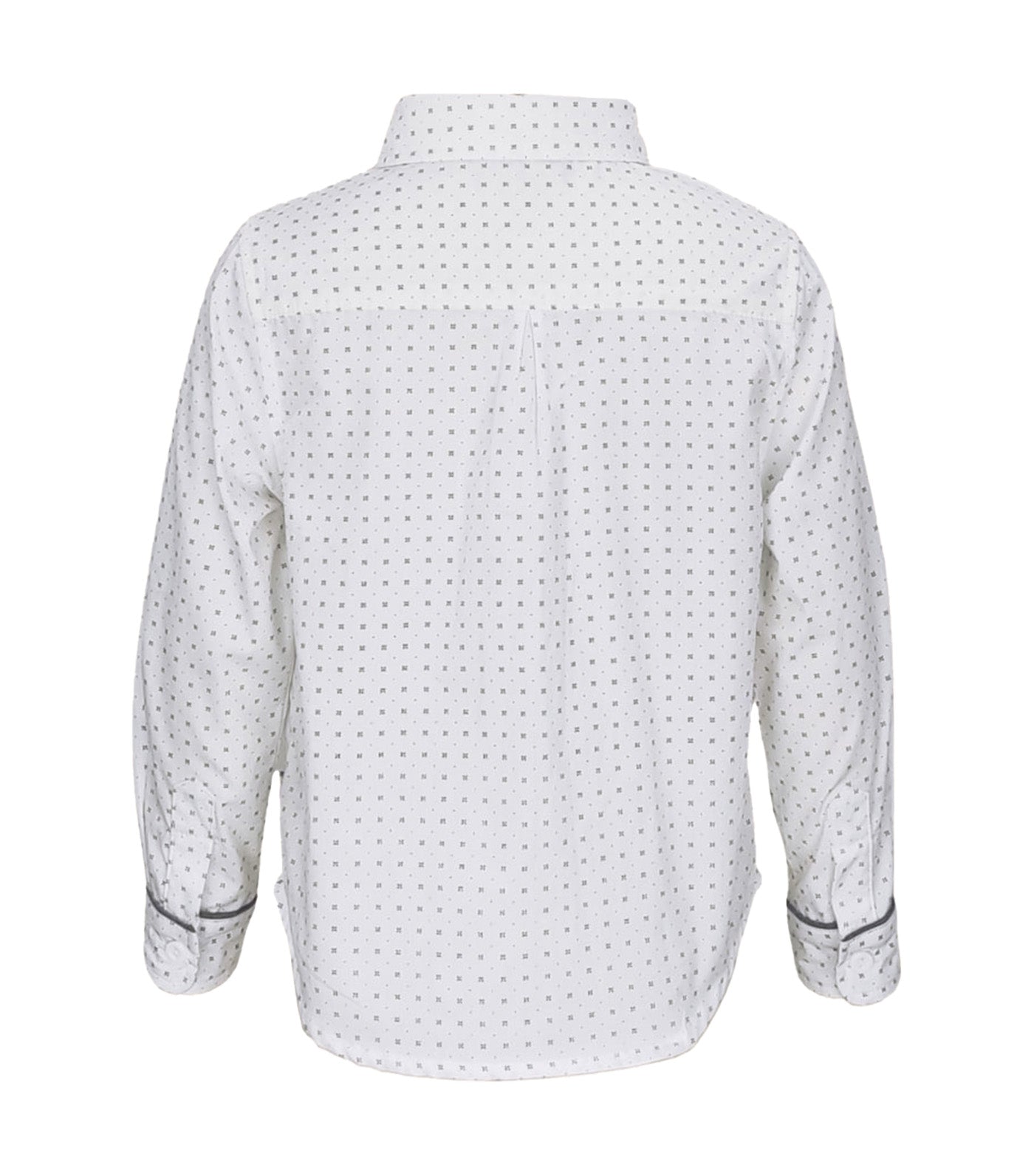 Ethan Boys Printed Button-Down Long Sleeves White