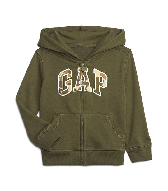 Toddler Logo Zip Hoodie Army Jacket Green