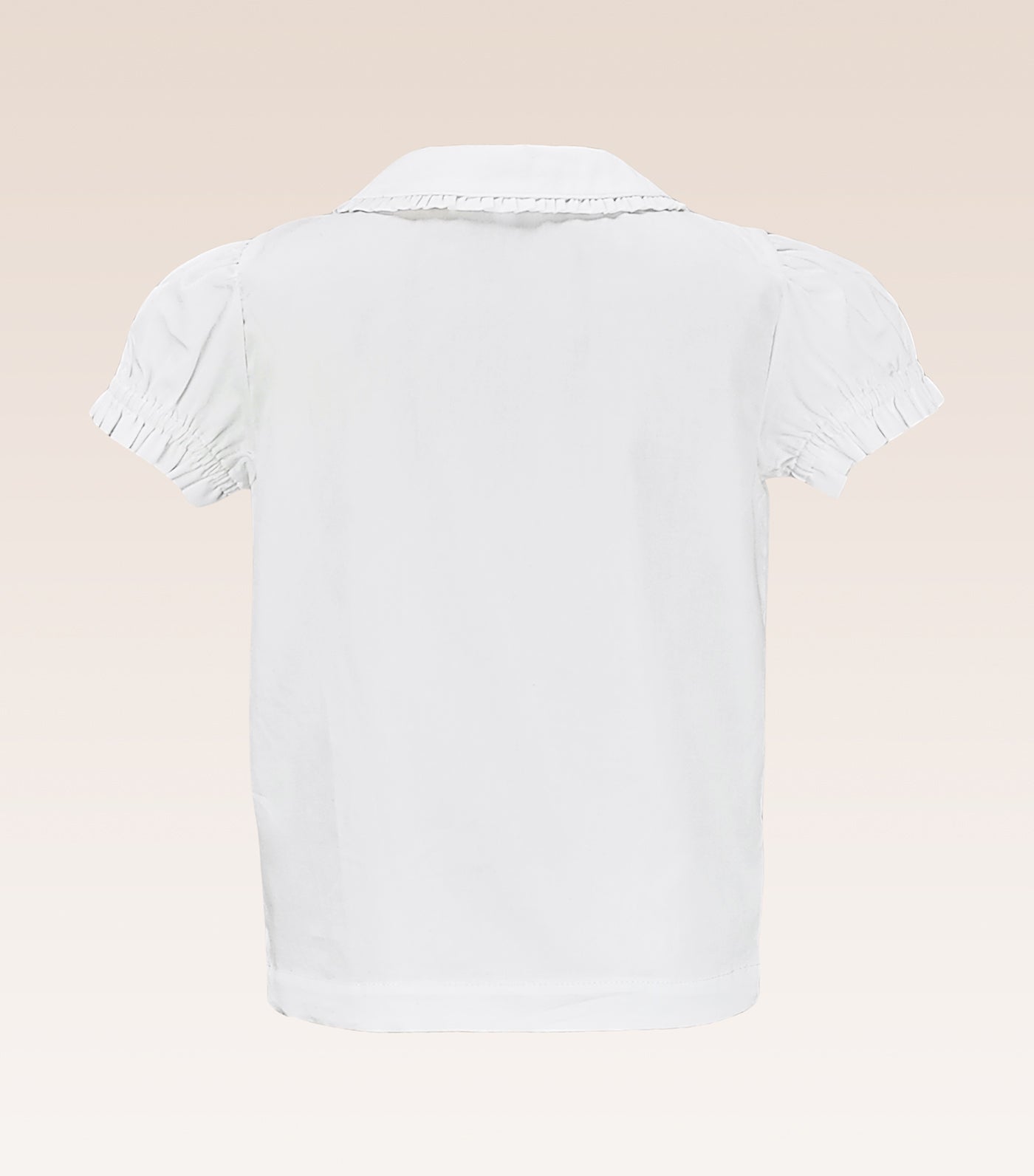 Carren Girls Ivory Collar with Ruffle Button Down Placket with Pearl Button Detail Blouse