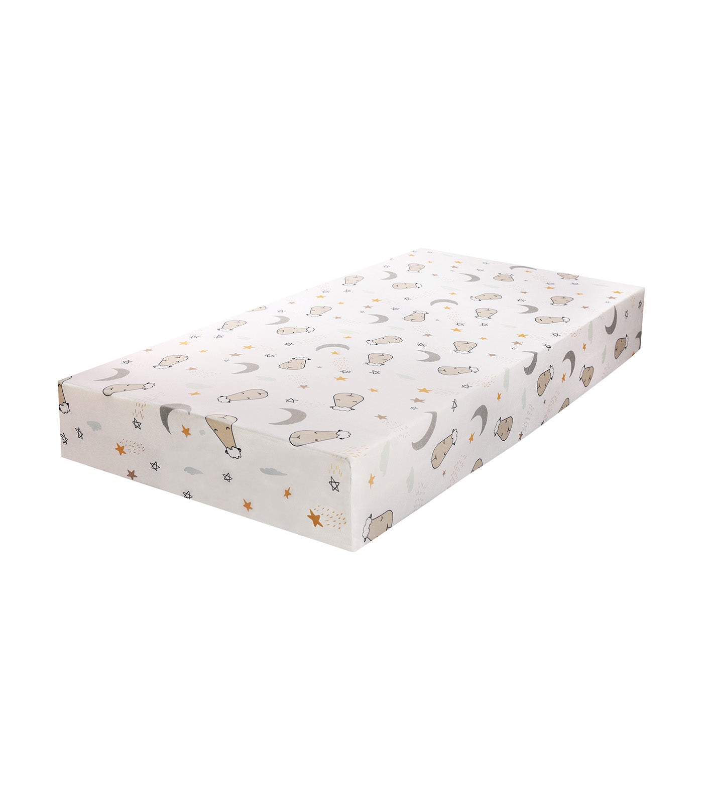 Crib Mattress Sheet Goodnight Baa Baa White