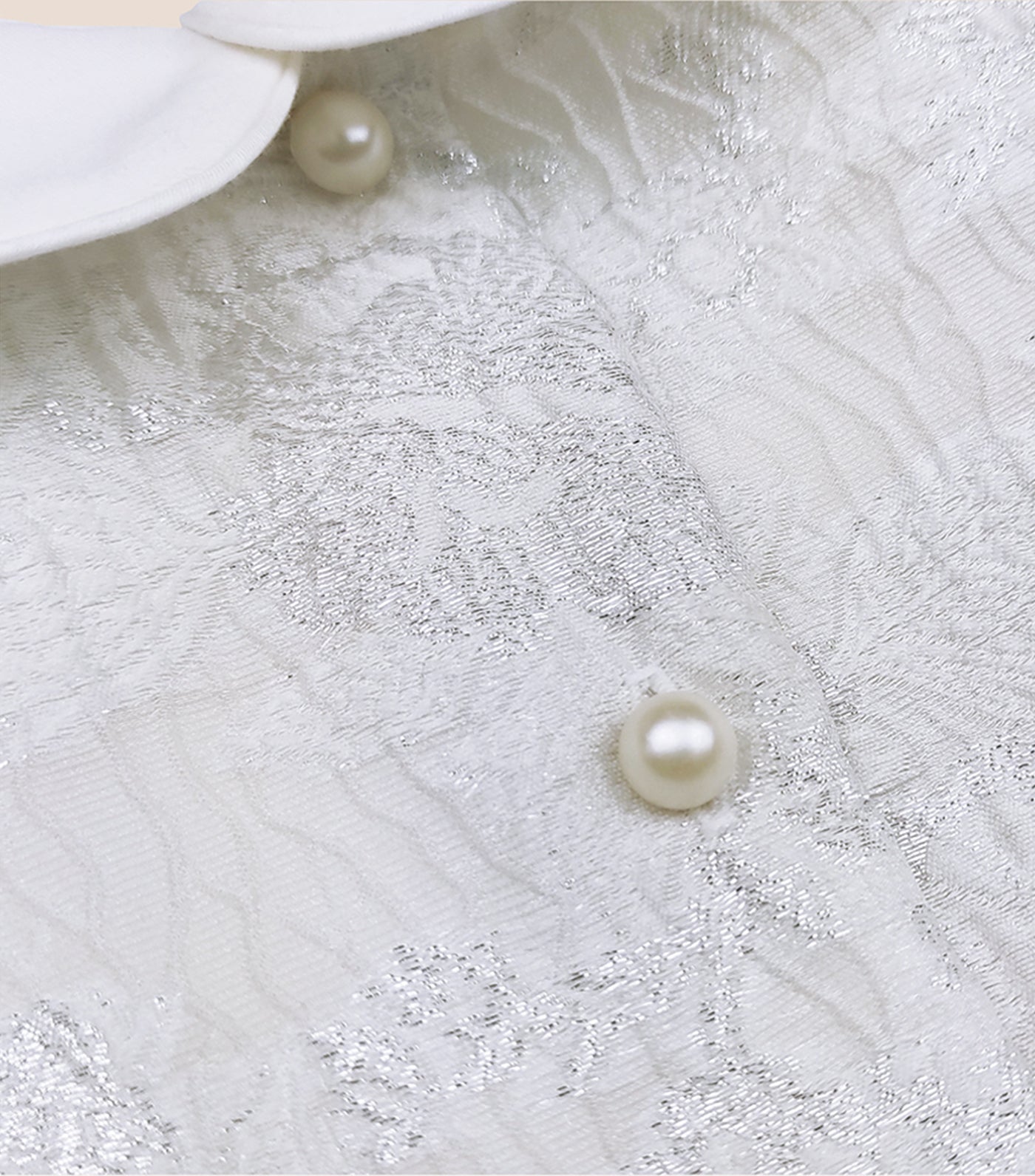 Georgette Baby Girls Silver Jacquard Party Dress with Tulle Underlay Skirt