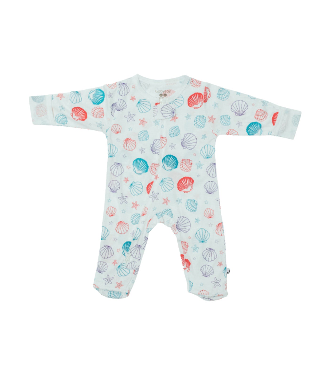 babysoy Zipper Footie Sea Shell