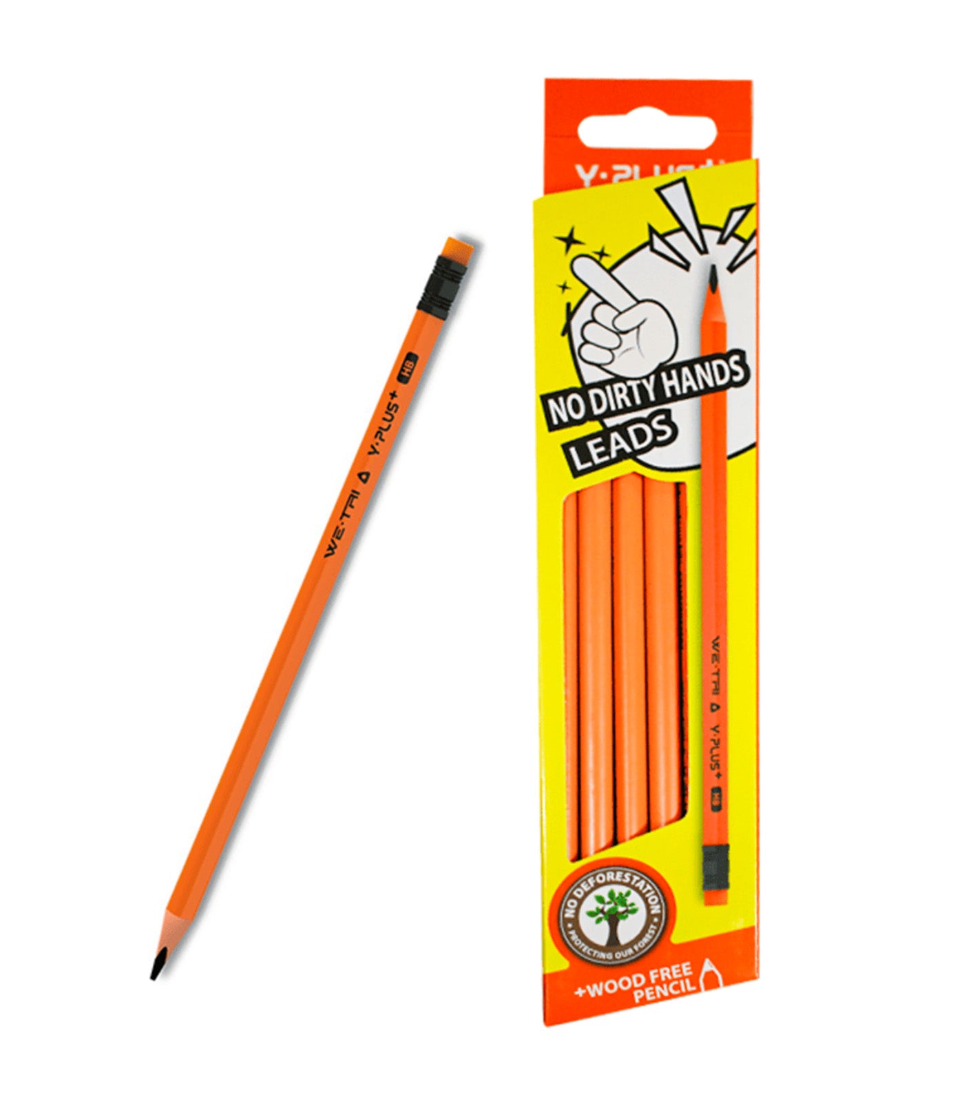 WE-TRI Wood Pencil with Eraser 12pcs