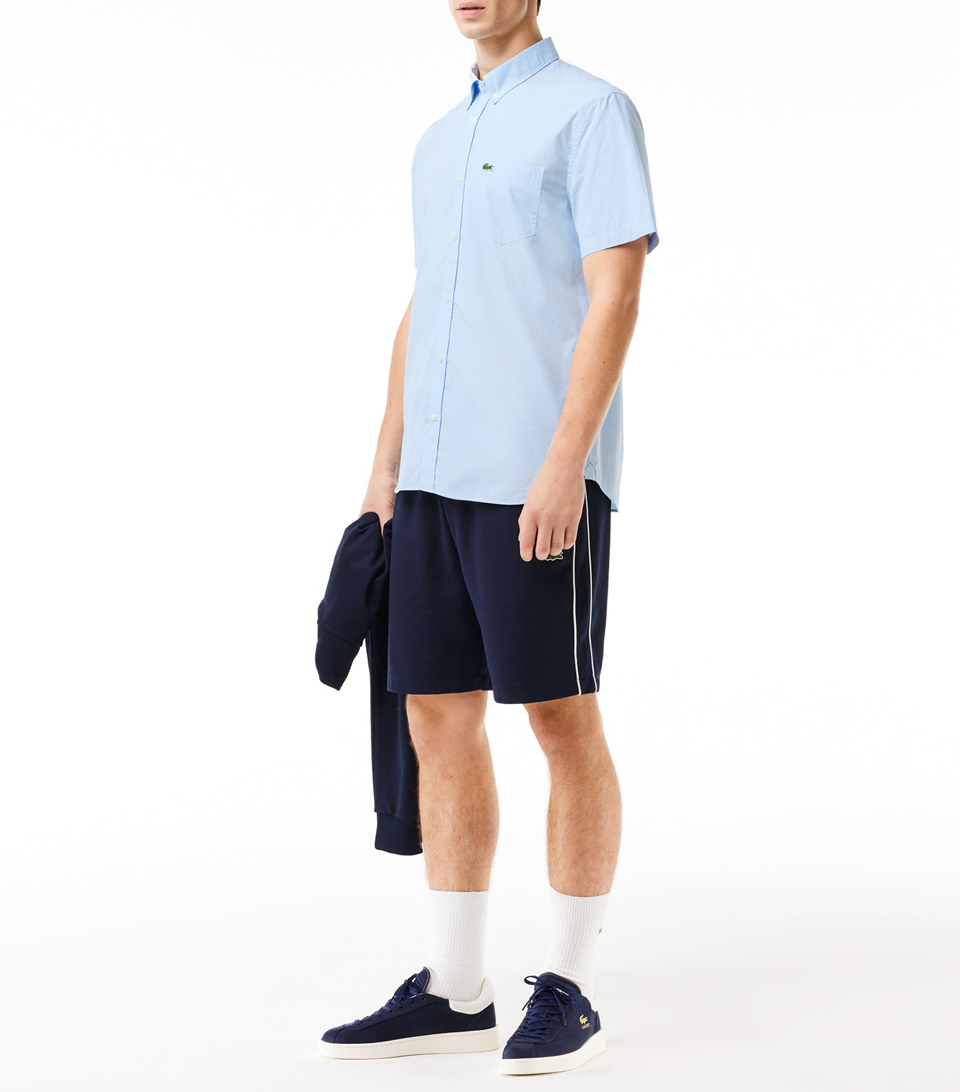 Short Sleeved Regular Fit Gingham Print Shirt White/Overview