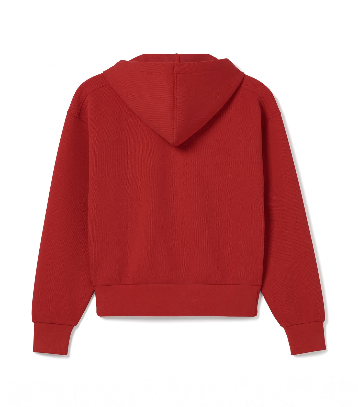 Printed Cotton Piqué Zipped Sweatshirt Red